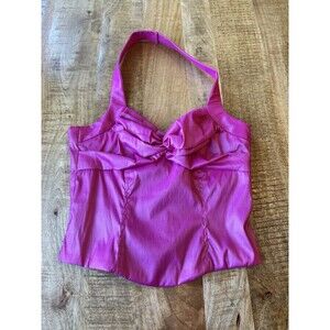 Veronique Young Women's Hot Pink Halter Top Sweetheart Neck Size 6